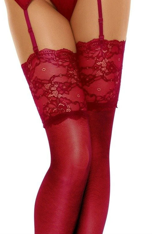 Beauty Night BN6543 Romance Stockings Cherry